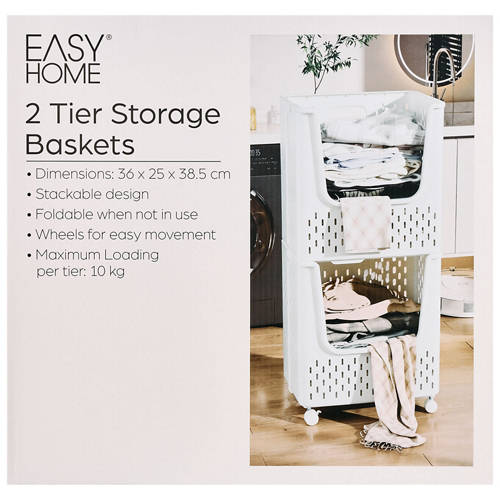Front shot 3, 2 Tier Storage Baskets