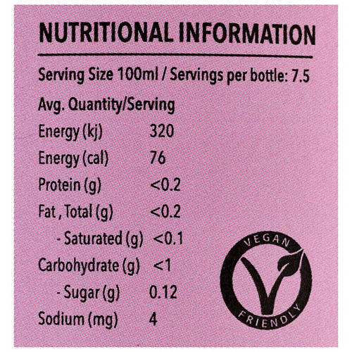 Ingredients 1, Rose 750ml