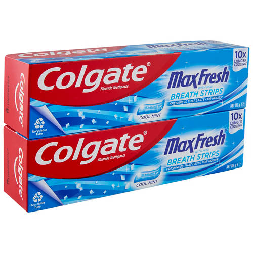 Max Fresh Cool Mint Toothpaste 2 x 115g Product Image Front shot 01