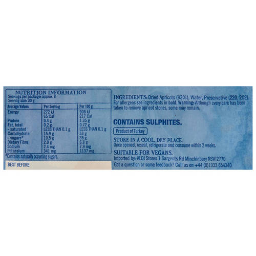 Nutrients 1, Soft & Juicy Apricots 250g