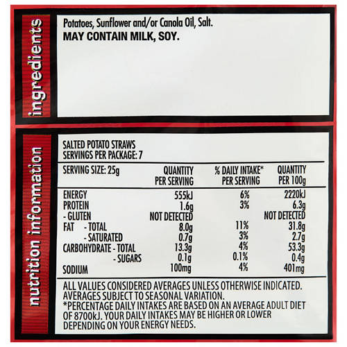 Nutrients 1, Original Potato Straws 175g