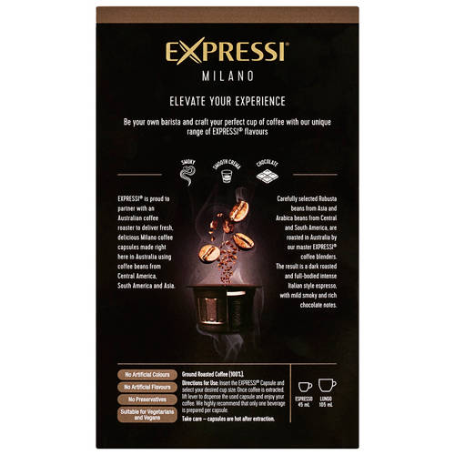Front shot 3, Milano Coffee Capsules 16 Pack 124g