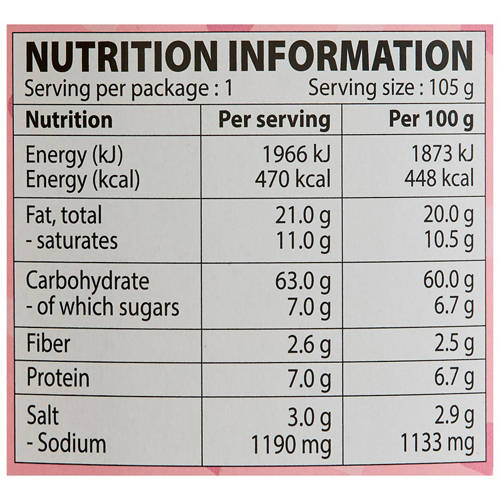 Nutrients 1, Buldak Hot Chicken Carbonara Ramen Noodles Bowl 105g