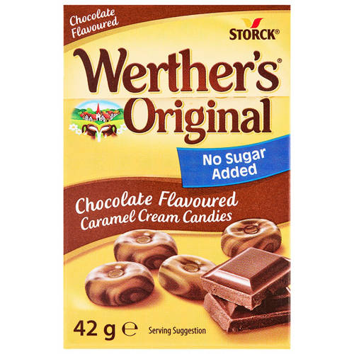 Front shot 2, Chocolate Flavoured Caramel Cream Candies 42g