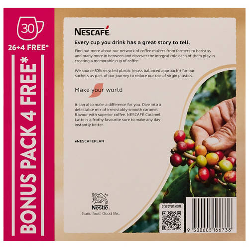 Front shot 3, Caramel Latte Sachets 30 Pack 510g
