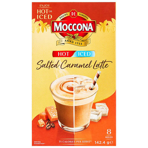 Front shot 2, Hot/Iced Coffee Salted Caramel Latte 8 Pack 142.4g