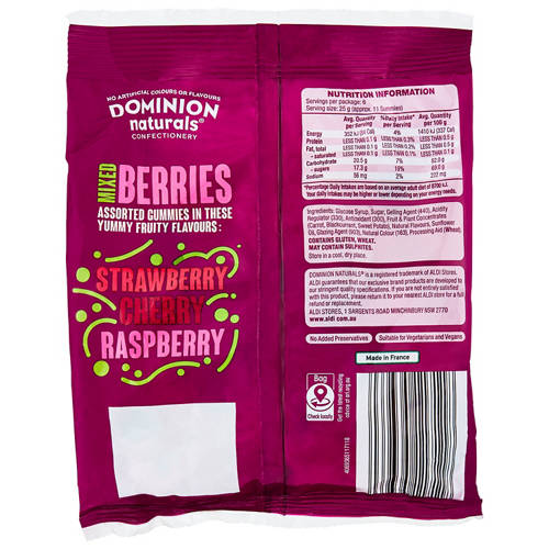 Front shot 2, Mixed Berry Flavoured Vegan Gummies 150g