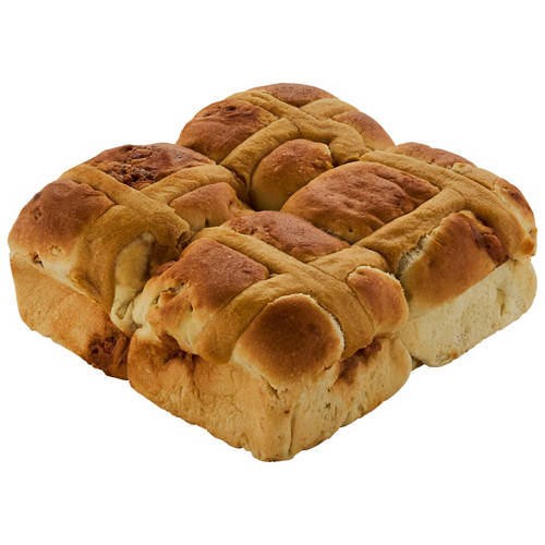Front shot 4, Indulgent Banoffee Inspired Hot Cross Buns 4 Pack 300g