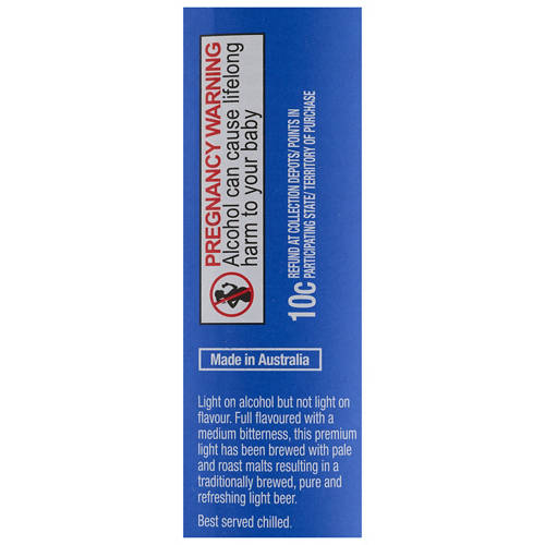 Ingredients 1, Light Beer 12 Pack 330ml