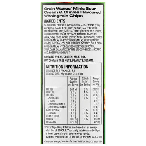 Nutrients 1, Grain Waves Minis Sour Cream & Chives 150g