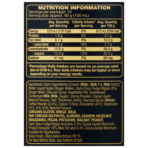 Nutrients 1, Utopia Coffee Mocha Ice Cream 1L