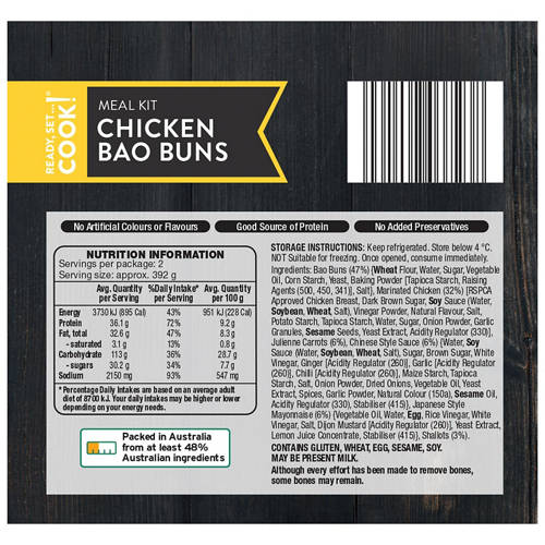 Front shot 2, Chicken Bao Buns Meal Kit 785g