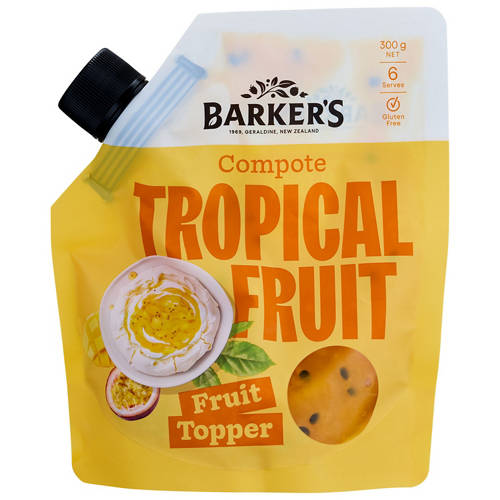 Front shot 1, Tropical Fruit Compote Pouches 300g