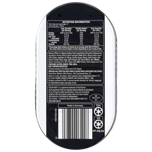 Front shot 3, Herring Fillets in Mango Pepper Sauce 200g