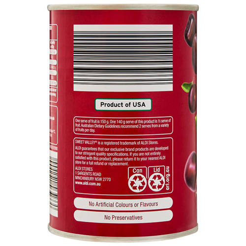 Front shot 3, Pitted Black Cherries in Syrup 425g