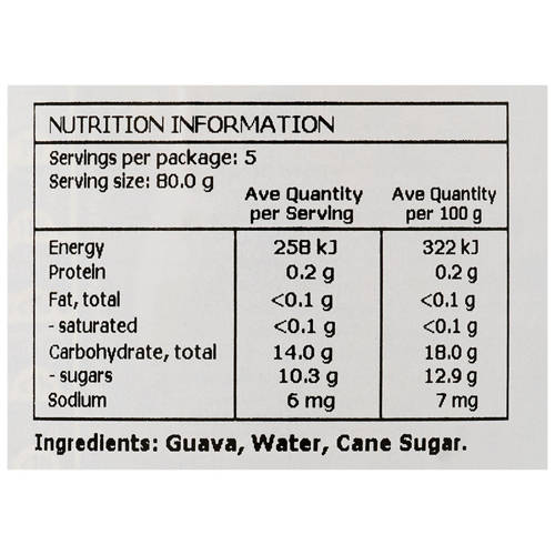 Nutrients 1, Guava Halves 410g