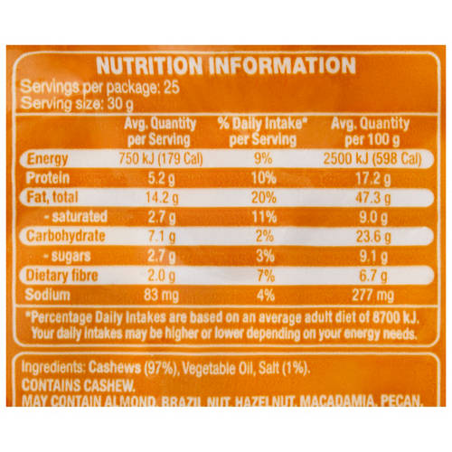 Nutrients 1, Cashews Roasted & Salted 750g