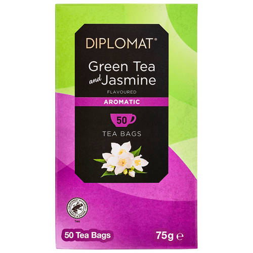 Front shot 2, Green Tea Jasmine 50 Tea Bags 75g