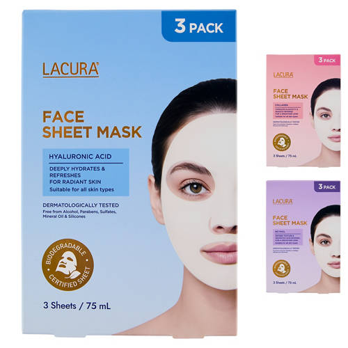Group 1, Assorted Face Sheet Mask 3 Pack