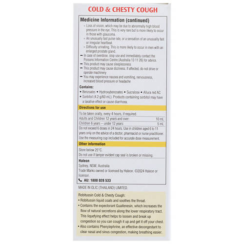 Ingredients 2, Cold & Chesty Cough Syrup 200mL