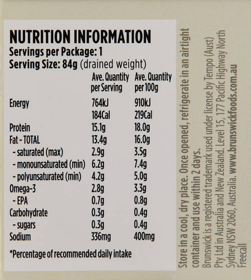 Nutrients 1, Smoked Brisling Sardines 120g