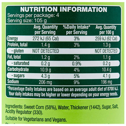 Nutrients 1, Creamed Corn 420g