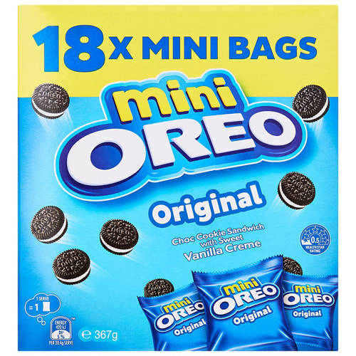 Front shot 2, Oreo Mini Cookies Original 18 Pack 367g
