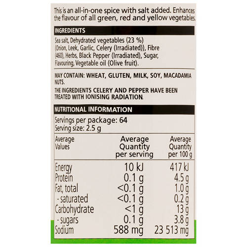 Ingredients 1, Vegetable Spice Seasoning 160g