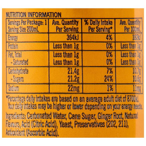 Nutrients 1, Ginger Beer Mini Cans 6 Pack 200ml
