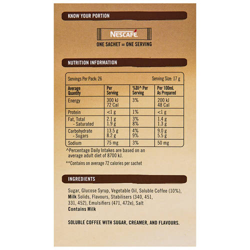 Nutrients 1, Caramel Latte Sachet 26 Pack 325g