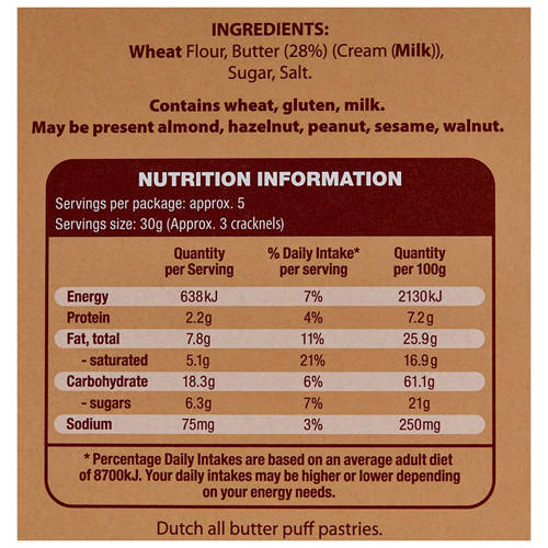 Nutrients 1, Pastry Biscuits Cracknels 150g