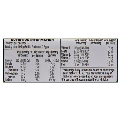 Nutrients 1, Pasture Raised Free Range Eggs 700g