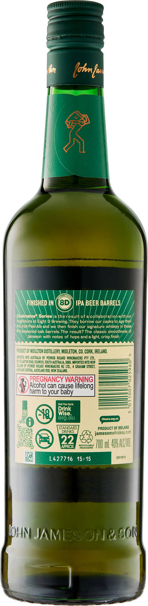 Front shot 2, Caskmates IPA Edition Irish Whiskey 700ml