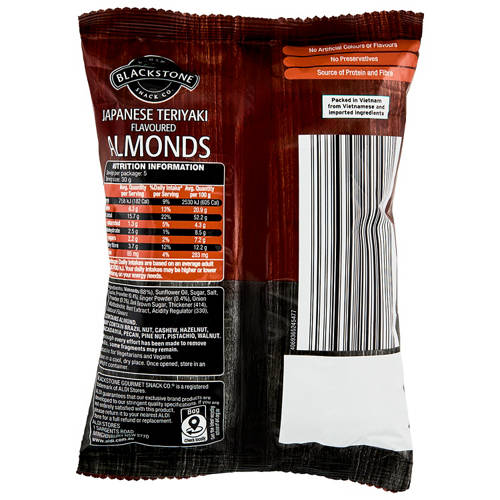 Front shot 2, Japanese Teriyaki Flavoured Almonds 150g