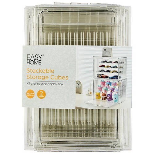 Front shot 2, Stackable Acrylic Storage Cubes 2 Pack