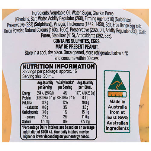 Nutrients 1, Burger Sauce 330ml