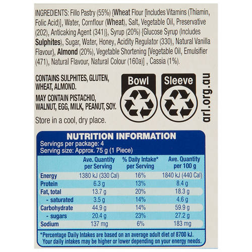 Nutrients 1, Greek Baklava 300g