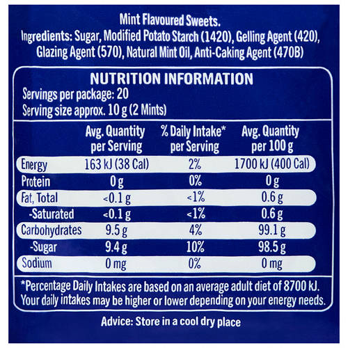 Nutrients 1, Peppermint Mints 150g-200g