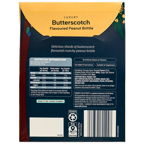Front shot 3, Gourmet Butterscotch Peanut Brittle 150g