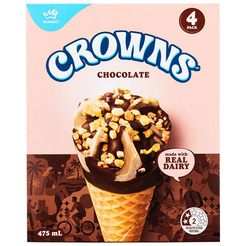 Front shot 2, Chocolate Cones 4 Pack 475ml