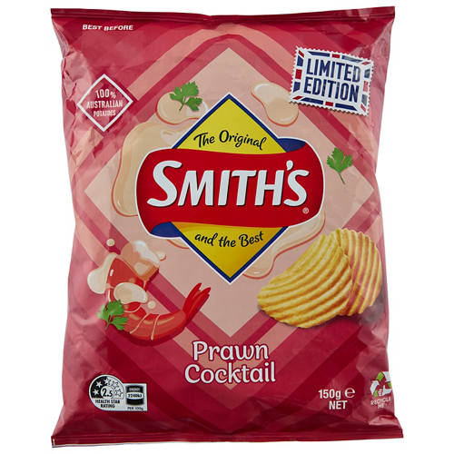 Prawn Cocktail Crinkle Cut Chips 150g Product Image Front shot 01