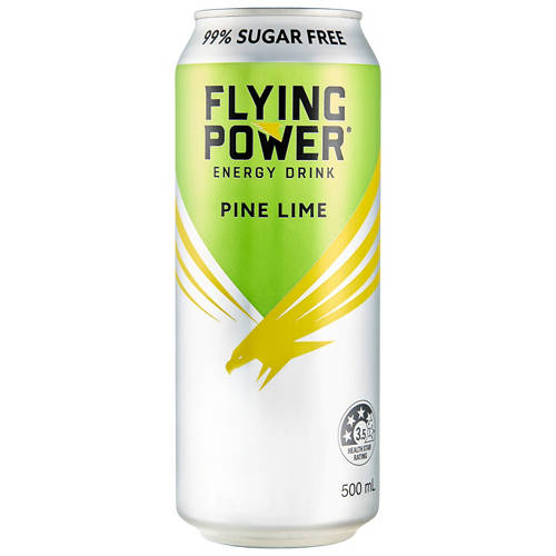 Front shot 4, Flying Power Energy Drink Pine Lime 4 Pack 500ml