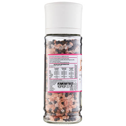 Front shot 3, Himalayan Pink Rock Salt with Black Peppercorns Grinder 225g