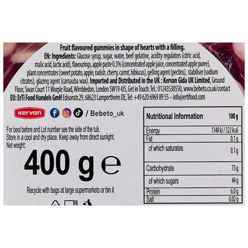 Nutrients 1, Love Heart Gummies 400g