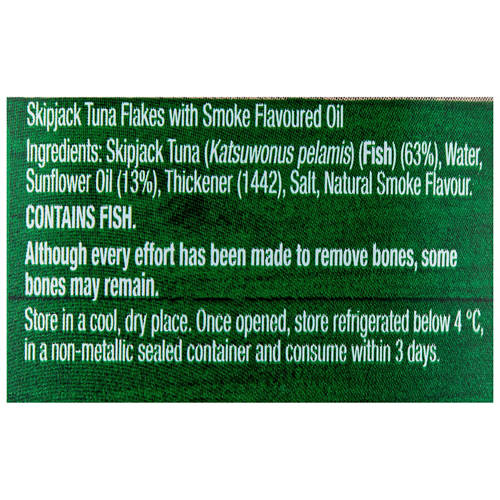 Ingredients 1, Smoked Flavoured Tuna in Oil 95g