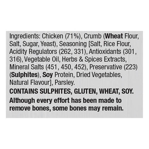 Ingredients 1, RSPCA Approved Chicken Patties 500g