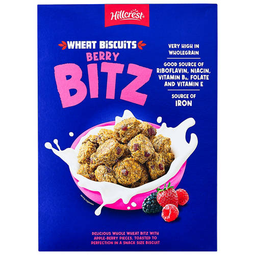 Front shot 3, HILLCREST, Wheat Biscuit Bites 510g, Berry