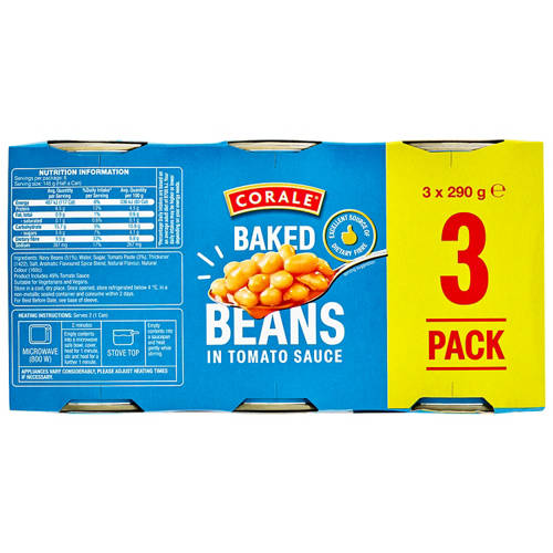 Front shot 3, Baked Beans 3 x 290g