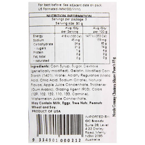 Nutrients 1, Gummy Clusters Pouch 85g