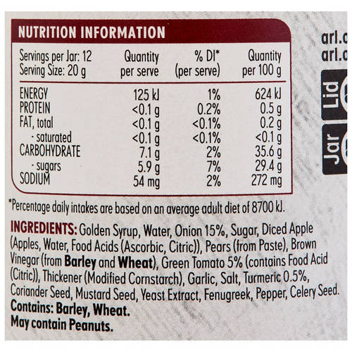 Nutrients 1, Green Tomato Relish 250g